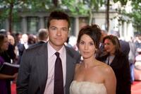Jason Bateman and Amanda Anka at the Paris premiere of "Hancock."