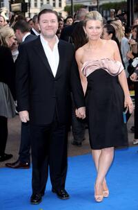 Ricky Gervais and Jane Fallon at the London premiere of "Night at the Museum: Battle of the Smithsonian."
