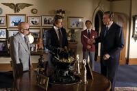 Toby Jones as Agent Swifty Lazar, Michael Sheen as David Frost and Frank Langella as Richard Nixon in "Frost/Nixon."