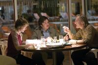 Sam Rockwell as James Reston, Jr., Oliver Platt as Bob Zelnick and Matthew Macfadyen as John Birt in "Frost/Nixon."