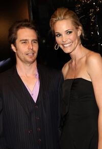 Sam Rockwell and Leslie Bibb at the New York premiere of "Frost/Nixon."