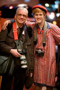 Real-life gay rights activist Danny Nicoletta and Lucas Grabeel on the set of "Milk."