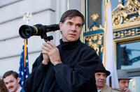 Director Gus Van Sant on the set of "Milk."