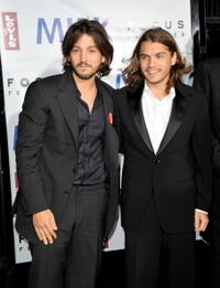 Diego Luna and Emile Hirsch at the California premiere of "Milk."