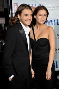 Emile Hirsch and Guest at the California premiere of "Milk."