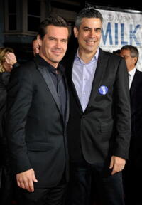 Josh Brolin and Producer Michael London at the California premiere of "Milk."