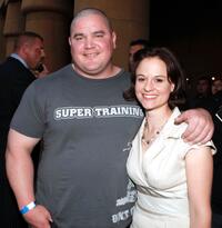 Mark Bell and producer Tamsin Rawady at the California premiere of "Bigger, Stronger, Faster."