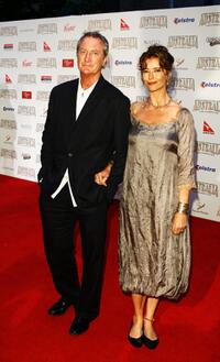 Bryan Brown and Rachel Ward at the Australia premiere of "Australia."