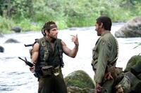 Ben Stiller as Tugg Speedman and Robert Downey Jr. as Kirk Lazarus in "Tropic Thunder."