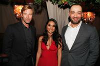 Aaron Eckhart, Summer Bishil and Peter Macdissi at the after party of the California premiere of "Towelhead."