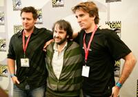 Director Neill Blomkamp, Producer Peter Jackson and Sharlto Copley at the California premiere of "District 9."