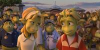 Neera voiced by Jessica Biel and Lem voiced by Justin Long in "Planet 51."
