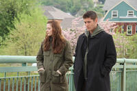 Jaime King as Sarah Palmer and Jensen Ackles as Tom Hanniger in "My Bloody Valentine 3-D."