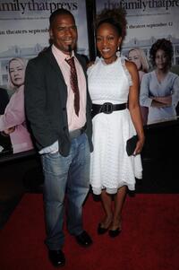 Alfre Woodard and Guest at the New York premiere of "Tyler Perry's The Family That Preys."