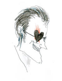 Knave of Hearts concept art sketch by Tim Burton.