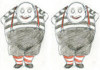 Concept art Tweedles sketch by Tim Burton.