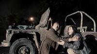Sam Worthington as Marcus Wright and Moon Bloodgood as Blair Williams in "Terminator Salvation."