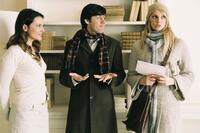 Virginie Ledoyen as Judith, Emmanuel Mouret as Nicolas and Frederique Bel as Caline in "Shall We Kiss?"