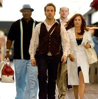 Ving Rhames as Jibby Newsome, David Koechner as Brent Gage, Kathryn Hahn as Babs Merrick and Jeremy Piven as Don Ready in "The Goods: Live Hard. Sell Hard."