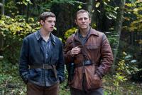 Jamie Bell as Assael Bielski and Daniel Craig as Tuvia Bielski in "Defiance."