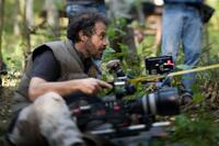 Director Edward Zwick on the set of "Defiance."