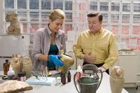 Tea Leoni as Gwen and Ricky Gervais as Bertram Pincus in "Ghost Town."