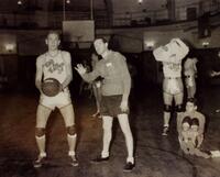 CCNY star Bernie Fliegel with legendary CCNY Coach, Nat Holman in "The First Basket."