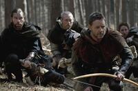 Alan Doyle as Allan A'Dayle, Kevin Durand as Little John, Russell Crowe as Robin Longstride and Scott Grimes as Will Scarlet in "Robin Hood."