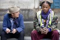 Director Joe Wright and Jamie Foxx on the set of "The Soloist."