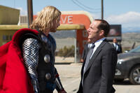 Chris Hemsworth as Thor and Clark Gregg as Agent Coulson in "Thor."