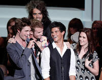 "Twilight" stars Robert Pattinson, Cam Gigandet, Taylor Lautner and Kristen Stewart at the 2008 MTV Video Music Awards in L.A.
