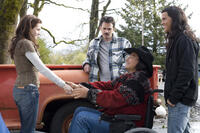 Kristen Stewart, Billy Burke, Gil Birmingham and Taylor Lautner in "Twilight."