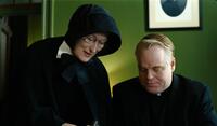 Meryl Streep as Sister Aloysius and Philip Seymour Hoffman as Father Flynn in "Doubt."