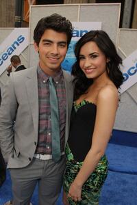 Joe Jonas and Demi Lovato at the premiere of "Oceans."