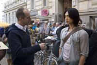 Director James McTeigue and Rain on the set of "Ninja Assassin."