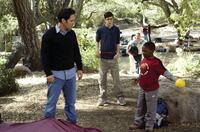 Paul Rudd as Danny, Christopher Mintz-Plasse as Augie, Seann William Scott as Wheeler and Bobb'e J. Thompson as Ronnie in "Role Models."
