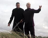 Jason Cottle as Russ and Dennis Kleinsmith as Reverend Marsh in "Cthulhu."