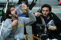 Directors Danny Jacobs and Darren Grodsky on the set of "Humboldt County."