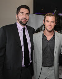 Director Drew Goddard and Chris Hemsworth at the LA premiere of "The Cabin in the Woods."