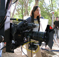 Director Anne-Sophie Dutoit on the set of "Faded Memories."