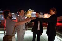 Zach Galifianakis as Alan, Ed Helms as Stu, Justin Bartha as Doug and Bradley Cooper as Phil in "The Hangover."