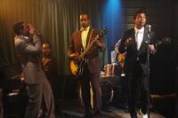 Jordan C. Haynes as Pot Strong, Albert Jones as Hubert Sumlin and Jeffrey Wright as Muddy Waters in "Cadillac Records."