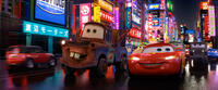 Mater voiced by Larry the Cable Guy, Guido voiced by Guido Quaroni, Luigi voiced by Tony Shalhoub, Lightning McQueen voiced by Owen Wilson, Fillmore voiced by Lloyd Sherr, Sarge voiced by Paul Dooley in "Cars 2."