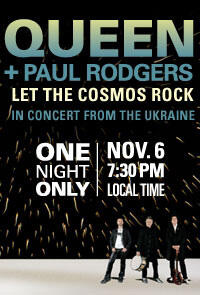 Poster art for "Queen + Paul Rodgers: Let the Cosmos Rock."