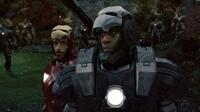 Robert Downey Jr. as Iron Man and Don Cheadle as Col. James "Rhodey" Rhodes in "Iron Man 2."