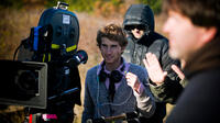 Writer/director Max Winkler on the set of "Ceremony."