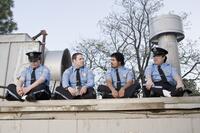 John Yuan as John Yuen, Seth Rogen as Ronnie, Michael Pena as Dennis and Matt Yuan as Matt Yuen in "Observe and Report."