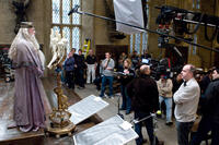 Michael Gambon, and director David Yates on the set of "Harry Potter and the Half-Blood Prince."