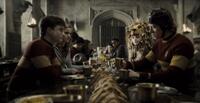 Daniel Radcliffe as Harry Potter, Emma Watson as Hermione Granger, Evanna Lynch as Luna Lovegood and Rupert Grint as Ron Weasley in "Harry Potter and the Half-Blood Prince."