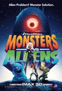 Poster art for "Monsters vs Aliens."